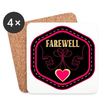 LINE ART DRAWING - FAREWELL - Coasters (set of 4) - white - Front