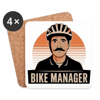 Retro Bike Manager Portrait - Coasters (set of 4) - white - Front