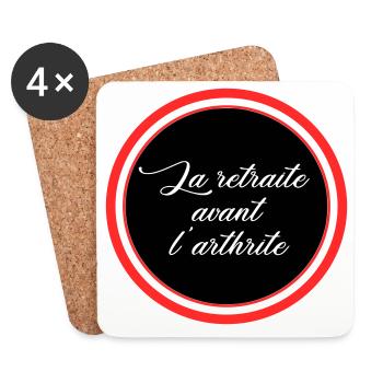 Retirement before arthritis - Coasters (set of 4) - white - Front