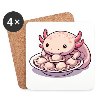Axolotl Pelmeni süß Geschenk - Untersetzer (4er-Set) - Weiß - Vorne