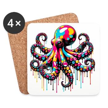 Octopus - Coasters (set of 4) - white - Front
