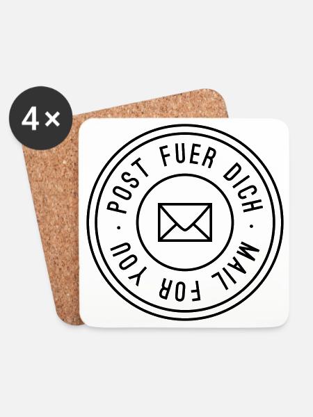Post fuer dich - Untersetzer (4er-Set) - Weiß