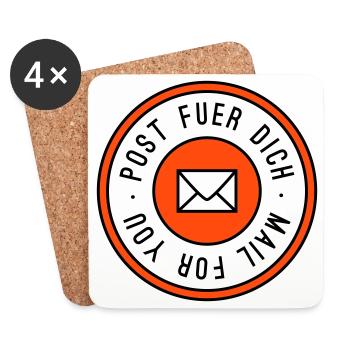 Post fuer dich dreifarbig - Untersetzer (4er-Set) - Weiß - Vorne