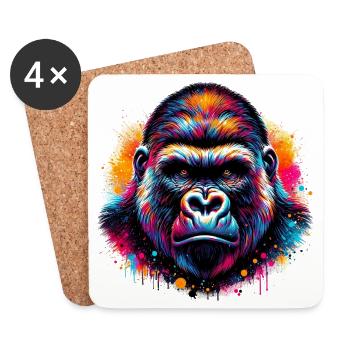Gorilla - Coasters (set of 4) - white - Front
