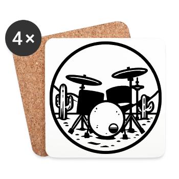 Drums Graphics - Coasters (set of 4) - white - Front