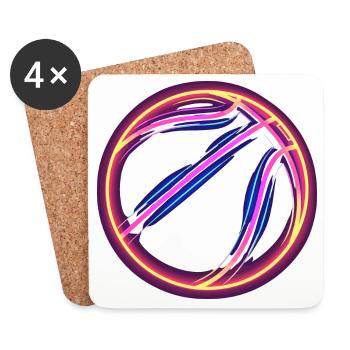 Basketball Retrowave - Coasters (set of 4) - white - Front