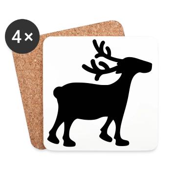 Rentier Xmas 1 - Untersetzer (4er-Set) - Weiß - Vorne