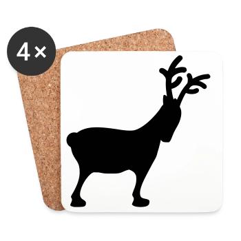 Rentier Xmas5 - Untersetzer (4er-Set) - Weiß - Vorne