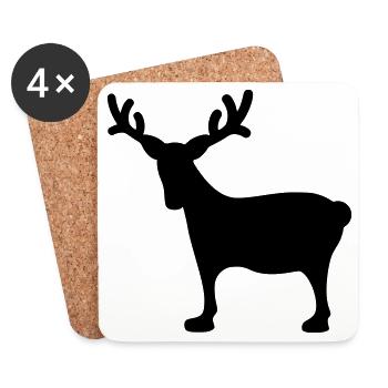Rentier Xmas3 - Untersetzer (4er-Set) - Weiß - Vorne