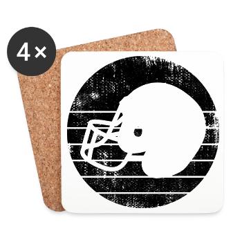 American Football Helm - Untersetzer (4er-Set) - Weiß - Vorne