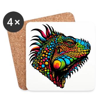 Iguana - Coasters (set of 4) - white - Front