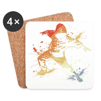 Breakdancer Vintage Look - Untersetzer (4er-Set) - Weiß - Vorne