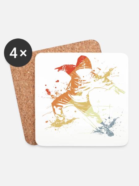 Breakdancer Vintage Look - Dessous de verre (lot de 4) - blanc
