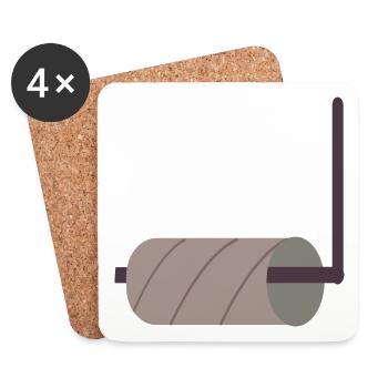 ROULEAU DE PAPIER TOILETTE VIDE TOILETTE - Dessous de verre (lot de 4) - blanc - Devant