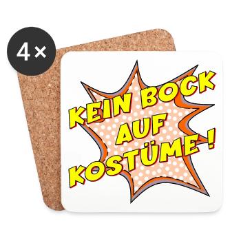 KEIN BOCK AUF KOSTÜME - Untersetzer (4er-Set) - Weiß - Vorne