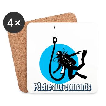 Pêche aux connards - Dessous de verre (lot de 4) - blanc - Devant