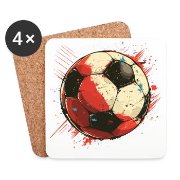 Graphismes de football - Dessous de verre (lot de 4) - blanc - Devant