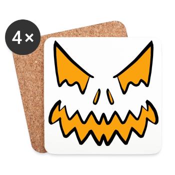 Halloween Face 1/2024 - Untersetzer (4er-Set) - Weiß - Vorne
