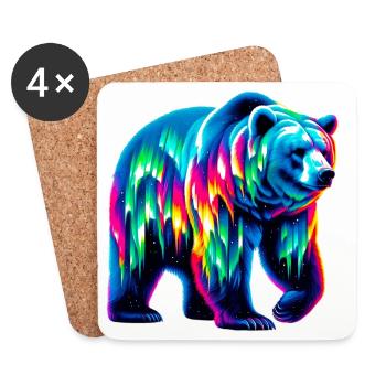 Ours - Dessous de verre (lot de 4) - blanc - Devant