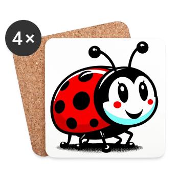 Ladybird - Coasters (set of 4) - white - Front