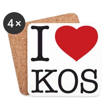 I LOVE KOS Greece Griechenland - Coasters (set of 4) - white - Front