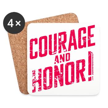Courage and Honor Epic Marine Code scifi Space. - Coasters (set of 4) - white - Front