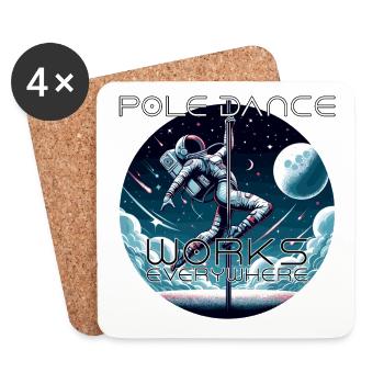 Pole dance astronaute Pole Dance cadeau - Dessous de verre (lot de 4) - blanc - Devant