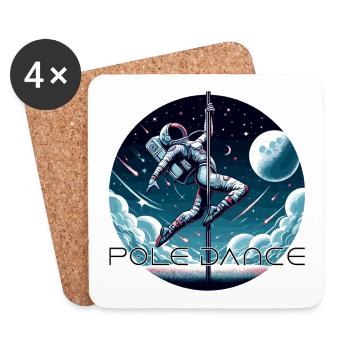 Pole dance astronaute Pole Dance cadeau - Dessous de verre (lot de 4) - blanc - Devant