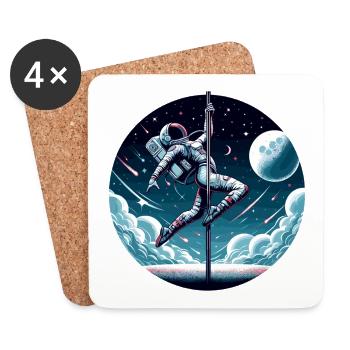 Pole dance astronaute Pole Dance cadeau - Dessous de verre (lot de 4) - blanc - Devant