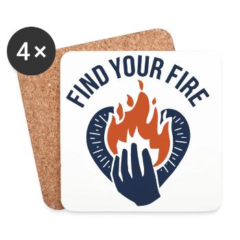 Find Your Fire Flame - Coasters (set of 4) - white - Front