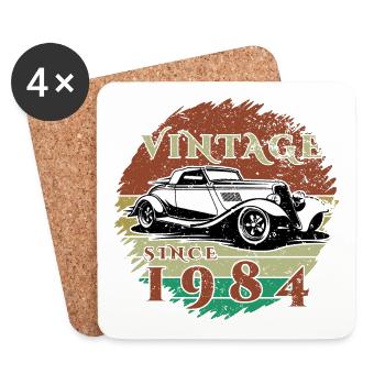 40. Geburtstag Ein Klassiker - Vintage since 1984 - Untersetzer (4er-Set) - Weiß - Vorne