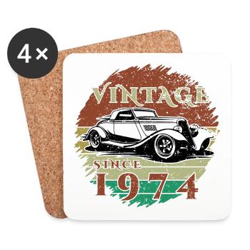 50ème Anniversaire Un Classique - Millésime depuis 1974 - Dessous de verre (lot de 4) - blanc - Devant