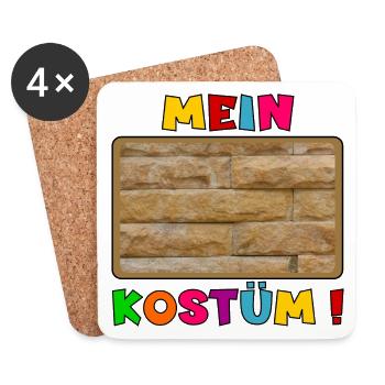MEIN KOSTÜM - BAUEN ZIEGELSTEINE - Untersetzer (4er-Set) - Weiß - Vorne