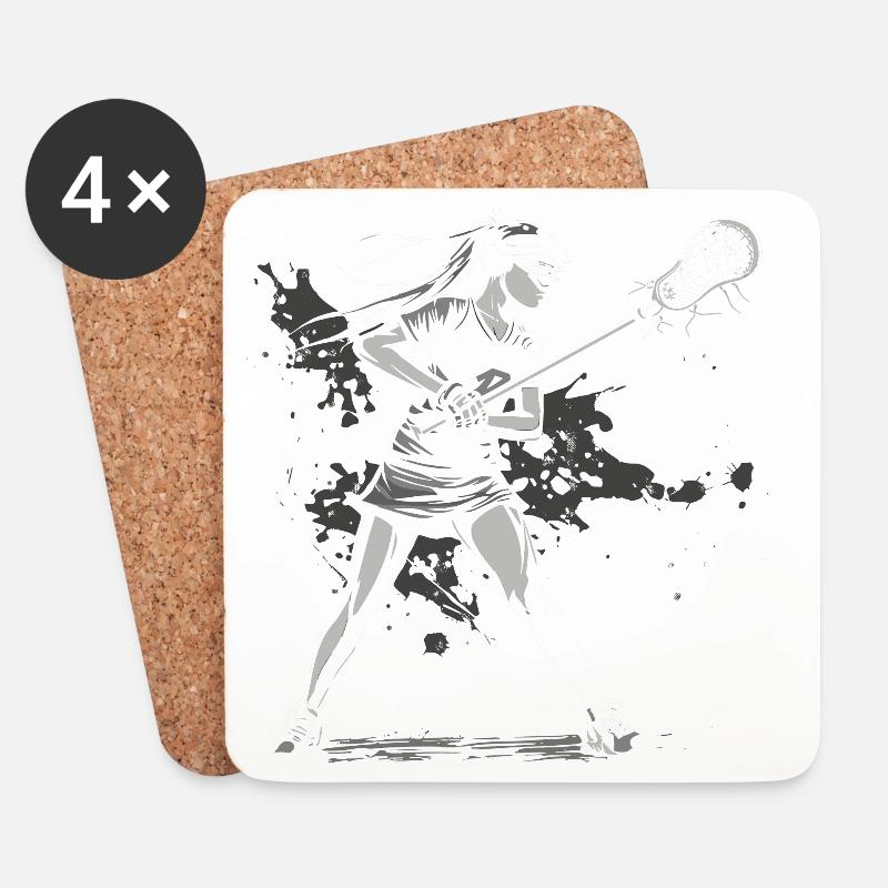 Lacrosse Spielerin - Untersetzer (4er-Set) - Weiß