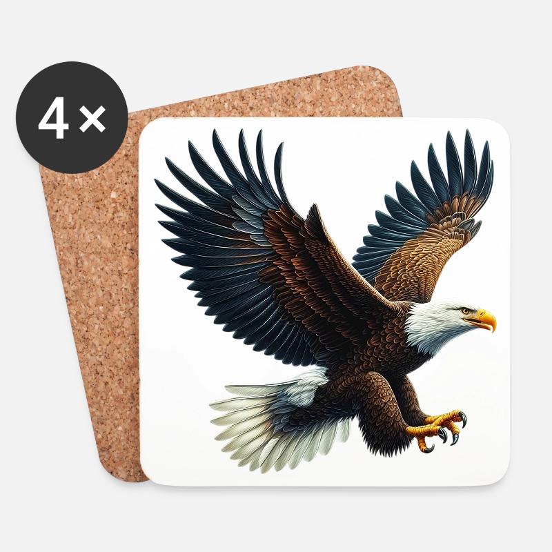 Adler - Untersetzer (4er-Set) - Weiß