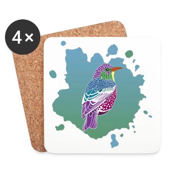 Rêve d'oiseau - Dessous de verre (lot de 4) - blanc - Devant