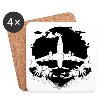 Aircraft Graphics - Coasters (set of 4) - white - Front