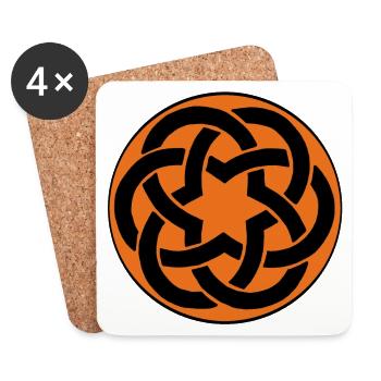 Orange Celtic Star - Coasters (set of 4) - white - Front