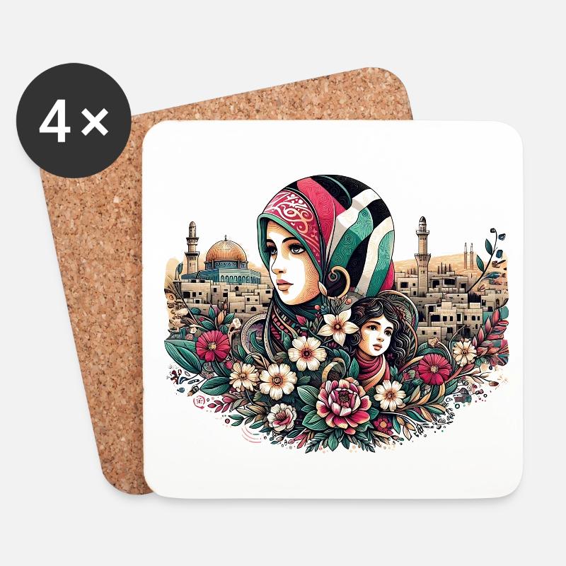 Palestine Women - Untersetzer (4er-Set) - Weiß