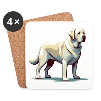 Stehender weißer Labrador - Untersetzer (4er-Set) - Weiß - Vorne