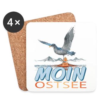 Moin Ostsee - Untersetzer (4er-Set) - Weiß - Vorne