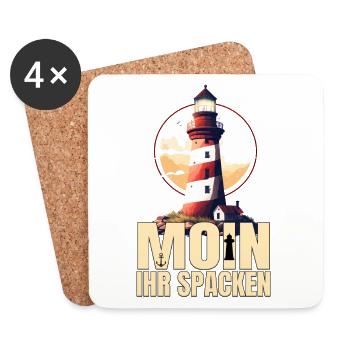 Moin ihr Spacken - Untersetzer (4er-Set) - Weiß - Vorne