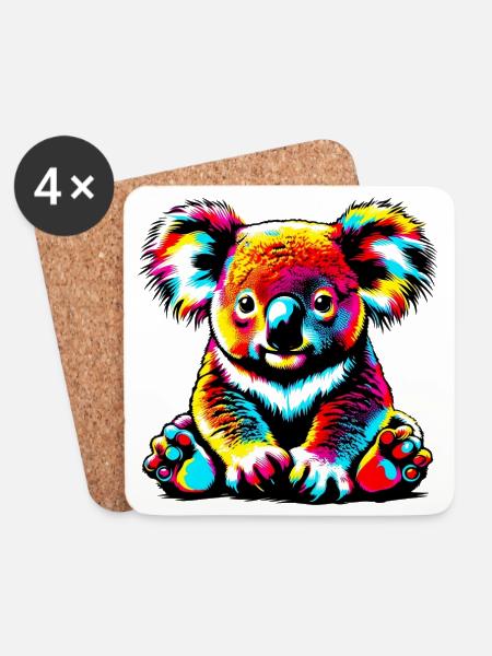 Koala - Untersetzer (4er-Set) - Weiß