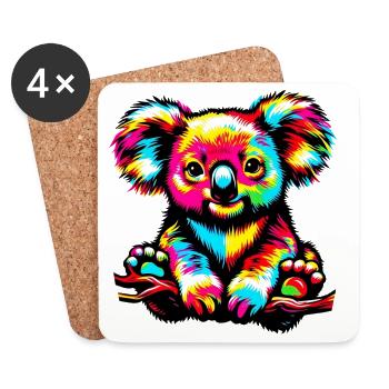 Koala - Dessous de verre (lot de 4) - blanc - Devant