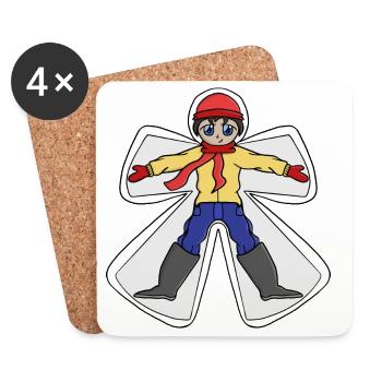 Winter is the time for snow - Coasters (set of 4) - white - Front