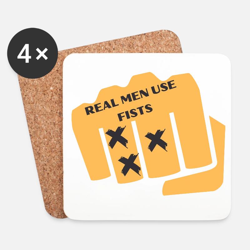 Fäuste Karte Grafik - Untersetzer (4er-Set) - Weiß