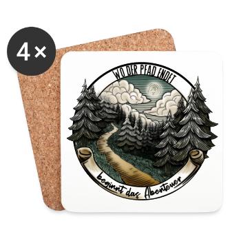 Der Pfad bestimmt das Abenteuer – Natur Design - Untersetzer (4er-Set) - Weiß - Vorne