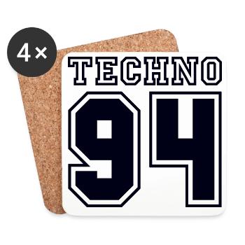TECHNO 94 - Untersetzer (4er-Set) - Weiß - Vorne