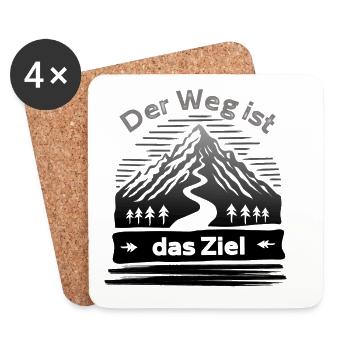 The journey is the goal Hiking Mountains - Coasters (set of 4) - white - Front