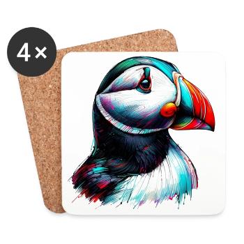 Puffin - Coasters (set of 4) - white - Front